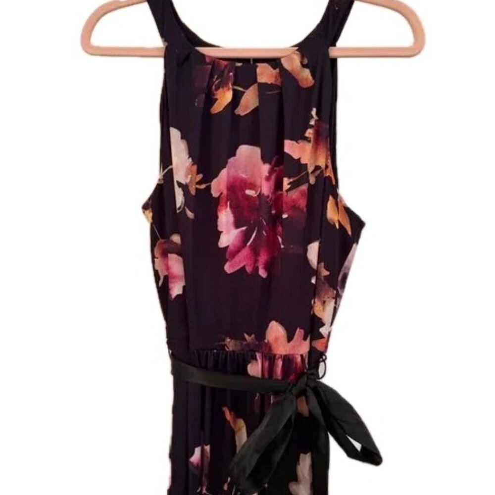 SLNY Floral Halter Maxi Dress | Size 12 | Sleeveless - Picture 4 of 9